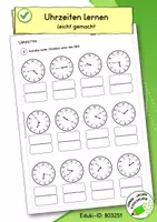 Vorschau - Anderer Materialtyp - Zeit & Uhr – Klasse 4 | Arbeitsblätter, Übungen zu Uhrzeit, Zeitdauer & Zeitspannen mit Lösungen - Seite 1