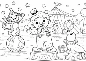 Vorschau - Mal- und Bastelvorlagen - Ausmalbilder Zirkus Grundschule – 10 Malvorlagen | druckfertig - Seite 3