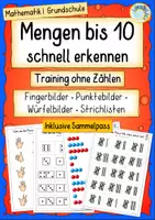 Vorschau - Arbeitsblätter - Mengen bis 10 schnell erkennen – Training ohne Zählen (Mathe Grundschule) - Deckblatt