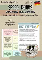 Vorschau - Arbeitsblätter - DAZ DAF Speed Dating B1 - Komparativ Superlativ - Gesprächskarten - Deckblatt