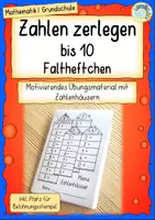 Vorschau - Arbeitsblätter - Zahlen zerlegen bis 10 – Faltheftchen (Mathe Grundschule) - Deckblatt