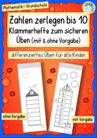 Vorschau - Arbeitsblätter - Zahlen zerlegen bis 10 – Klammerhefte (mit & ohne Vorgabe) - Deckblatt