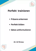 Vorschau - Arbeitsblätter - Partizip Perfekt A1-A2 DaZ Übungen - Deckblatt
