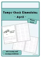 Vorschau - Arbeitsblätter - Tempo-Check Einmaleins (April) - Deckblatt