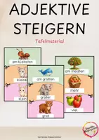 Vorschau - Bildkarten - Adjektive steigern - Tafelmaterial - Deckblatt