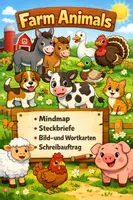 Vorschau - Arbeitsblätter - Farm Animals - Steckbriefe, Mindmap, Bildkarten, Schreibaufgabe (differenziert) - Deckblatt