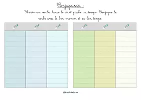 Aperçu - Matériel interactif - Conjugaison - jeu facile - Page de couverture