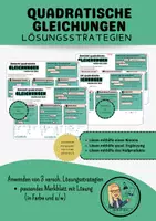 Vorschau - Arbeitsblätter - Quadratische Gleichungen: Lösungsstrategien - Merkblatt + 40 Aufgabenkärtchen - Seite 1