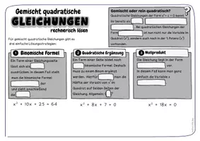 Vorschau - Arbeitsblätter - Quadratische Gleichungen: Lösungsstrategien - Merkblatt + 40 Aufgabenkärtchen - Seite 3