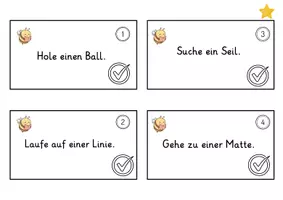 Vorschau - Fördermaterial/Inklusion - Lesen in Bewegung für Klasse 1/2: Lesekärtchen für die Sporthalle - Seite 1