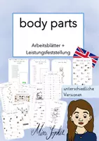 Vorschau - Arbeitsblätter - body parts_Arbeitsblätter und Leistungsfeststellungen - Deckblatt