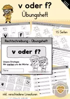 Vorschau - Arbeitsblätter - Übungsheft: v oder f? (Rechtschreibung) - Deckblatt