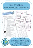 Vorschau - Stundenentwürfe - Die 10 Gebote - Was bedeuten sie heute? - Deckblatt