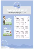 Vorschau - Arbeitsblätter - Rechenspaziergang - Zwergen- und Riesenaufgabe - Deckblatt