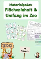 Vorschau - Unterrichtsreihen - Flächeninhalt & Umfang im Zoo - Deckblatt