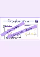 Vorschau - Präsentationen/Tafelbilder - Tafelbild zur Einführung von Potenzfunktionen - Deckblatt