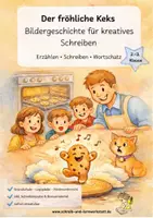 Vorschau - Mal- und Bastelvorlagen - Bildergeschichte für kreatives Schreiben - Der fröhliche Keks - Deckblatt