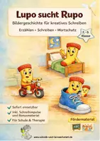Vorschau - Mal- und Bastelvorlagen - Bildergeschichte für kreatives Schreiben - Lupo sucht Rupo - Deckblatt