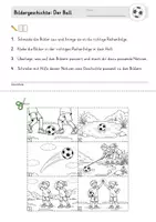 Vorschau - Arbeitsblätter - Bildergeschichte: "Der verlorene Ball" (Schreiben üben im Frühling/Sommer) Klasse 2, 3, 4 (Fußball) - Seite 3