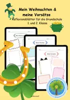 Vorschau - Mal- und Bastelvorlagen - Mein Weihnachten & meine Vorsätze | Reflexionsblätter für die Grundschule | Malen und Schreiben| 1. und 2. Klasse - Deckblatt