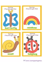 Vista previa - Manualidades / Dibujos para colorear - Tarjetas de Plastilina: Primavera y Naturaleza (Playdough Mats) - Portada