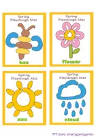 Vista previa - Manualidades / Dibujos para colorear - Tarjetas de Plastilina: Primavera y Naturaleza (Playdough Mats) - página 1