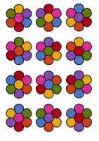 Vista previa - Hojas de trabajo - Puzles de Flores: Asociación de Números y Colores (Material Manipulativo) - página 1