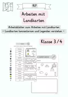 Vorschau - Arbeitsblätter - Kartenarbeit / Landkarten (Klasse 3 - 5) - Deckblatt