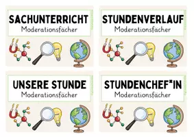 Vorschau - selbst erstellte Cliparts/Grafiken - Moderationsfächer für den Sachunterricht - Seite 1