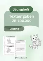 Vorschau - Arbeitsblätter - Textaufgaben - ZR 100000 (Arbeitsheft+Lösung) - Deckblatt