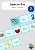 Vorschau - Spiele - Buchstabeneinführung Lesedomino - Z - Deckblatt