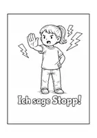 Vorschau - Arbeitsblätter - 🛑 Ausmalbild „Ich sage Stopp!“ – Grenzen setzen lernen 💬 - Deckblatt