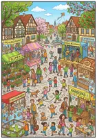 Vorschau - Poster - Wimmelbilder Frühling (Farb- und Ausmalbilder) - Seite 1