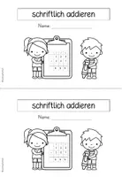 Vorschau - Arbeitsblätter - Schriftliche Addition Klasse 3 | Zahlenraum 1000 | schriftliches Rechnen Miniheft - Seite 1
