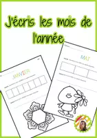 Aperçu - Feuilles d'exercices - J’écris les mois de l’année (avec illustrations) - Page de couverture