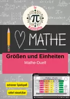Vorschau - Arbeitsblätter - Mathe-Duell: Größen & Maßeinheiten (Klasse 5/6) Interaktives Quizspiel mit Punktesystem | Längen, Gewichte, Zeit, Geld & gemischte Größen - Deckblatt