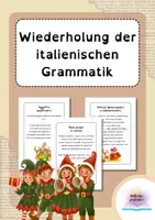 Vorschau - Arbeitsblätter - Ripasso di grammatica italiana a tema Natale - Weihnachtliche Wiederholung der italienischen Grammatik - Deckblatt