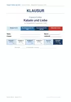 Vorschau - Merkblätter - Deutsch Klausur Kabale und Liebe – Szenenanalyse + Interpretation + Erörterung inkl. Musterlösung & Erwartungshorizont (Klasse 10–12) - Deckblatt