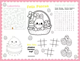 Vista previa - Manualidades / Dibujos para colorear - Mantel/Individual de Pascua en Diferentes Colores | PDF - Portada