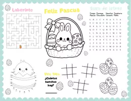 Vista previa - Manualidades / Dibujos para colorear - Mantel/Individual de Pascua en Diferentes Colores | PDF - página 1