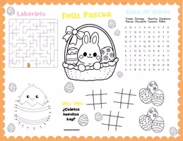 Vista previa - Manualidades / Dibujos para colorear - Mantel/Individual de Pascua en Diferentes Colores | PDF - página 3