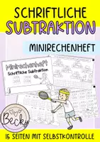 Vorschau - Arbeitsblätter - Übungsheft schriftliche Subtraktion (Minirechenheft) - Deckblatt