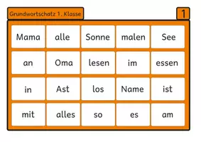 Vorschau - Spiele - Lesebingo Grundwortschatz 1 für die 1. Klasse - Seite 2