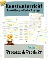 Vorschau - Klassenarbeiten - Beurteilung Kunstunterricht – Prozess- und Produktbewertung mit Kriterien & Reflexion - Deckblatt
