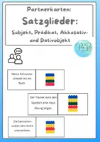 Vorschau - Spiele - Satzglieder mit Bausteinen und Partnerkarten bestimmen - Deckblatt