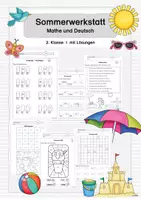 Vorschau - Arbeitsblätter - Sommerwerkstatt Lerntheke - 2. Klasse I Mathe und Deutsch - Deckblatt