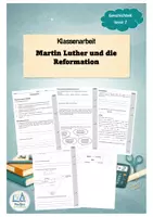 Vorschau - Klassenarbeiten - Klassenarbeit - Martin Luther und die Reformation l Geschichte Klasse 7 - Deckblatt