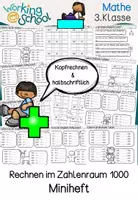Vorschau - Arbeitsblätter - Mini-Heft Rechnen im Zahlenraum 1000 | Mathematik Klasse 3-4 | Kopfrechnen & halbschriftliches Rechnen - Deckblatt