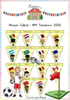 Vorschau - Anderer Materialtyp - Fußball-WM 2026 / Kontinente: Wimpel (Bastelvorlage) - Sachunterricht - Kl. 3/4 - Deckblatt