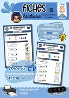 Aperçu - Feuilles d'exercices - Lecture compréhension CP NIV 1 : les mots - Page de couverture